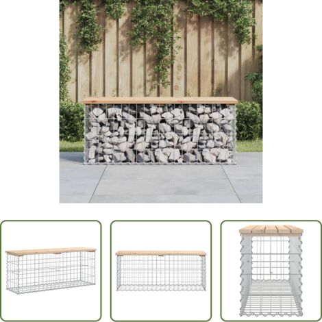 vidaXL Panca in legno -  Panca da Giardino Design Gabbione 103x31,5x42 cm Massello Pino