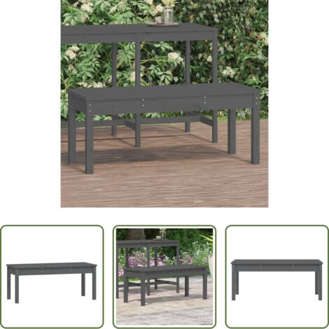 vidaXL Panca in legno -  Panca da Giardino Grigia 109x44x45 cm Legno Massello di Pino