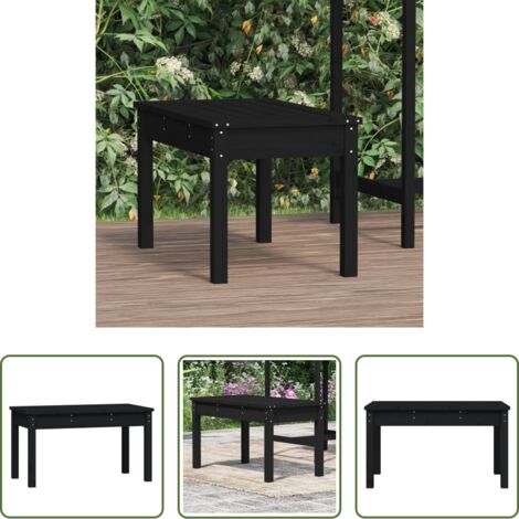 vidaXL Panca in legno - Panca da Giardino Nera 80x44x45 cm Legno Massello di Pino