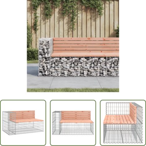 vidaXL Panca in legno -  Panca Giardino Design Gabbione 122x71x65,5 cm Massello Douglas