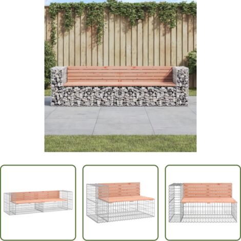 vidaXL Panca in legno -  Panca Giardino Design Gabbione 244x71x65,5 cm Massello Douglas