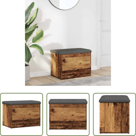 vidaXL Panca in legno -  Panca Portaoggetti Legno Antico 62x42x45 cm Legno Multistrato
