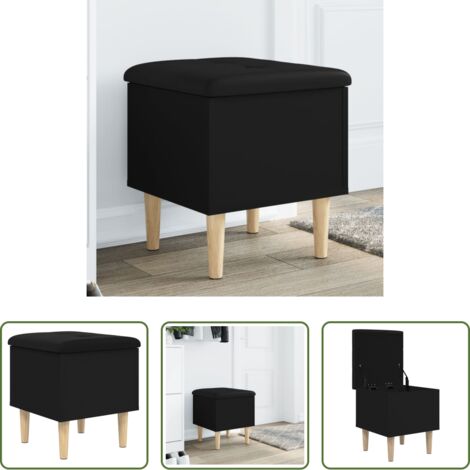 vidaXL Panca in legno -  Panca Portaoggetti Nera 42x42x46 cm in Legno Multistrato