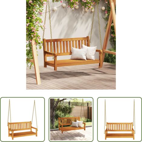 vidaXL Panca in legno -  Panchina a Dondolo Marrone 110 x 56 x 58.5 cm