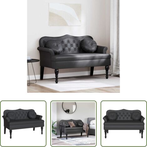 vidaXL Panca in pelle sintetica -  Panca Chesterfield Nero 120,5 x 65 x 75 cm Pelle Sintetica