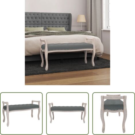 vidaXL Panca in tessuto -  Panca Grigio Scuro 110x45x60 cm in Tessuto