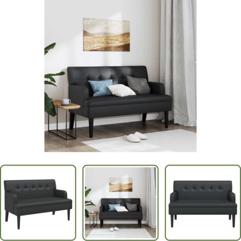 vidaXL Panca nera -  Panca con schienale nera 112x65,5x75 cm in similpelle