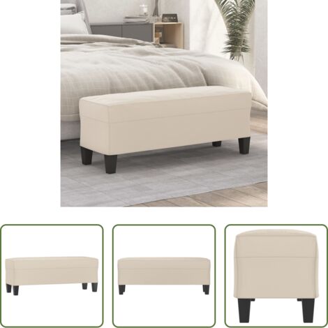 vidaXL Panca per letto -  Panca crema 100x35x41 cm in Microfibra
