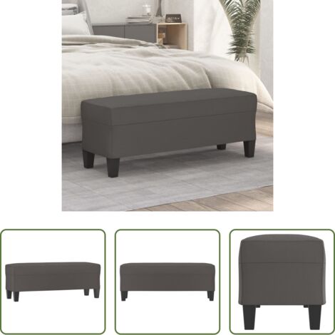 vidaXL Panca per letto - Panca Grigia 100x35x41 cm in Similpelle