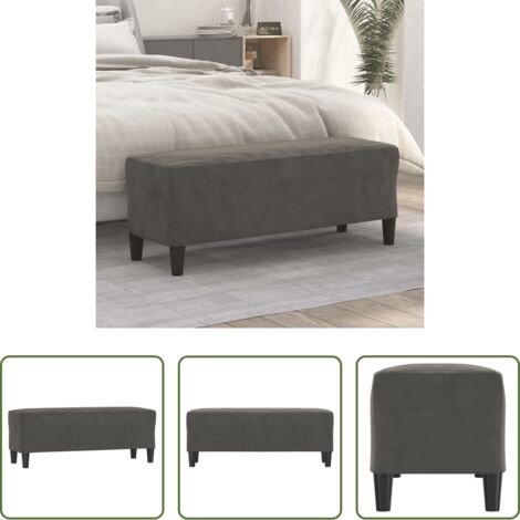 vidaXL Panca per letto -  Panca Grigio Scuro 100x35x41 cm in Velluto