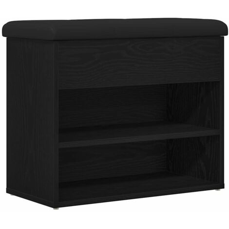 vidaXL Panca per scarpe Nero 60 x 30 x 48 cm Legno multistrato