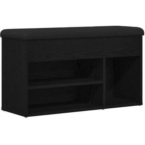 vidaXL Panca per scarpe Nero 80 x 30 x 45 cm Legno multistrato