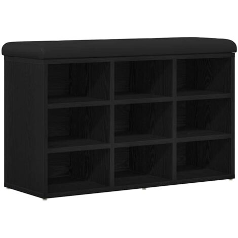 vidaXL Panca per scarpe Nero 80 x 30 x 48 cm Legno multistrato