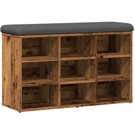 vidaXL Panca Porta Scarpe Legno Antico 82x32x50 cm Legno Multistrato