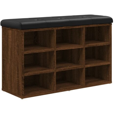 vidaXL Panca Porta Scarpe Rovere Marrone 82x32x50cm Legno Multistrato