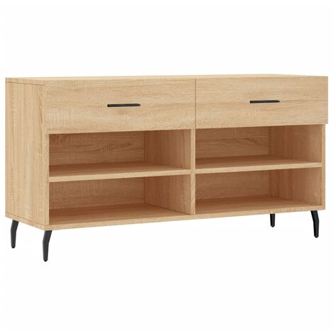 vidaXL Panca Porta Scarpe Rovere Sonoma 102x35x55 cm Legno Multistrato