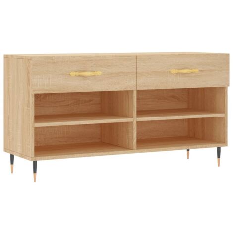 vidaXL Panca Porta Scarpe Rovere Sonoma 102x35x55 cm Legno Multistrato