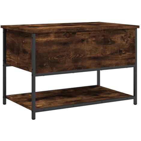 vidaXL Panca Portaoggetti Rovere Fumo 70x42,5x47 cm Legno Multistrato