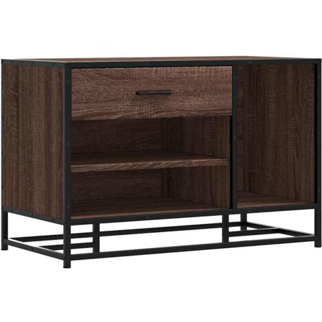 vidaXL Panca Portaoggetti Rovere Marrone Legno Multistrato e