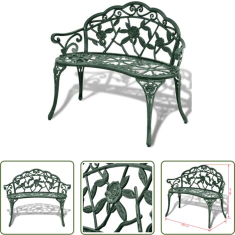 vidaXL Panca verde -  Panchina da Giardino 100 cm in Alluminio Pressofuso Verde