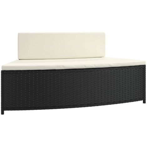 vidaXL Panche per Spa con Cuscini 2 pz in Polyrattan Nero