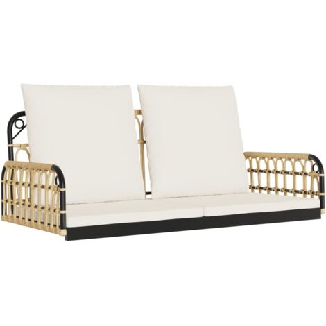 vidaXL Panchina a Dondolo con Cuscini 105x58x38cm Polyrattan e Acciaio