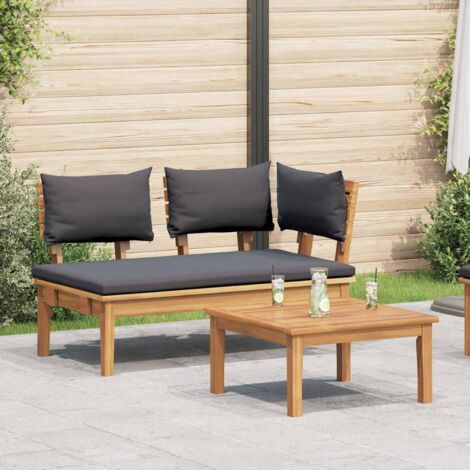 vidaXL Panchina da giardino 2 pcs Marrone Legno massello di teak