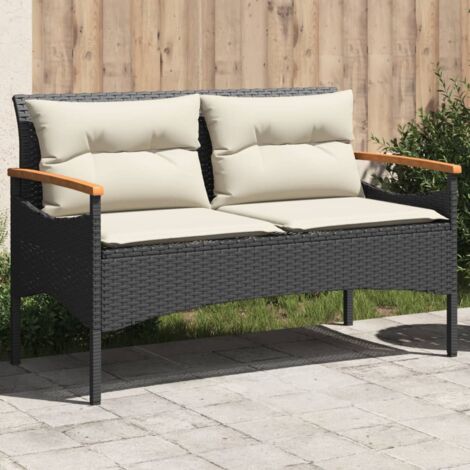 Panca da Giardino Nera 116 cm Acciaio e WPC 319578