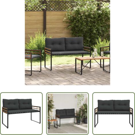 vidaXL Panchina da giardino -  Panchetta in Legno a Strati Grigio tenue 114 x 55 x 77 cm