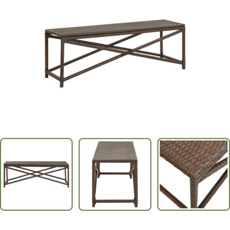 vidaXL Panchina da piscina - Panchina da Giardino 120 cm in Polyrattan Marrone