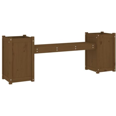 vidaXL Panchina Fioriera Marrone Ambra 180x36x63cm Legno Massello Pino