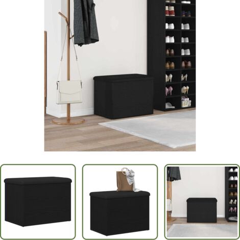 vidaXL Panchina moderna -  Panchina con contenitore Rovere nero 62 x 42 x 45 cm
