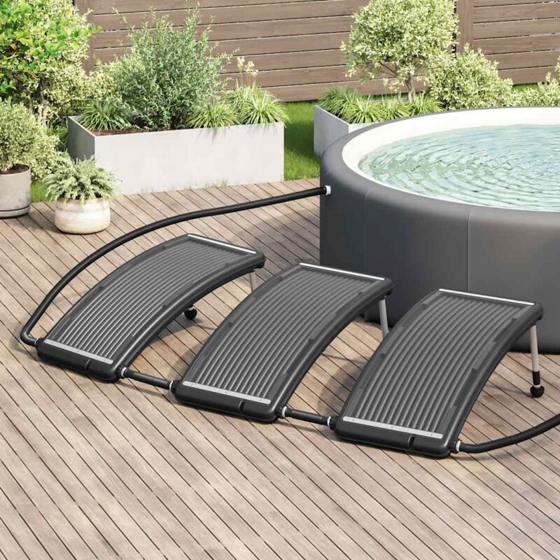 Paneles Calefactores Solares De Piscina Curvos 3 Uds 110X65 Cm Vidaxl