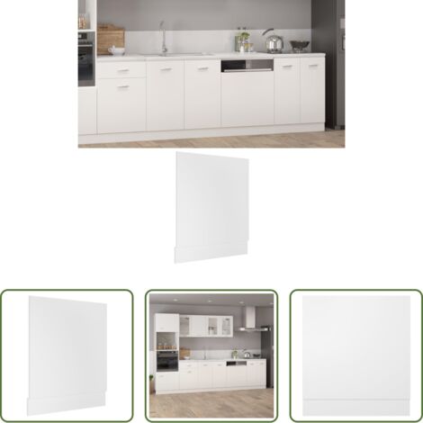 vidaXL Panel de madera contrachapada -  Panel para lavavajillas "Lyon" blanco 59,5x3x67 cm de madera de ingeniería