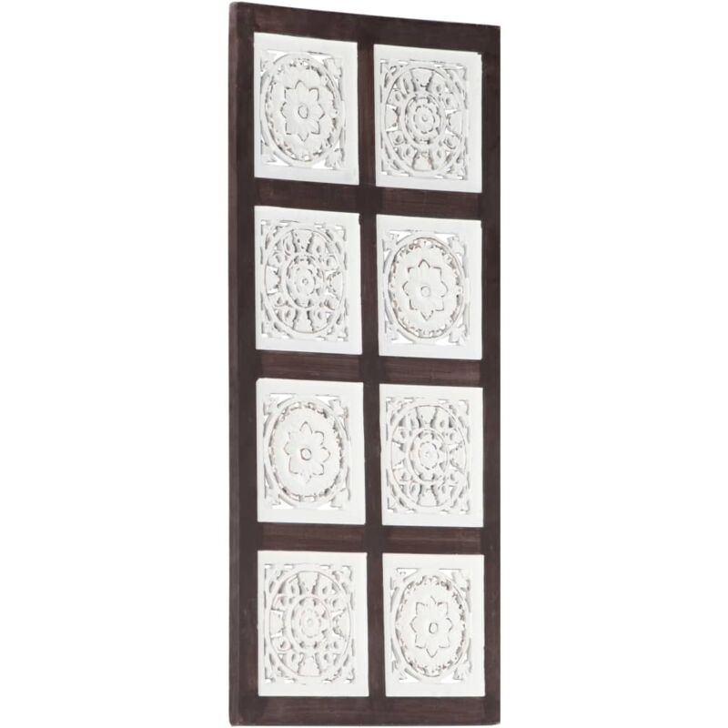 

vidaXL Panel de pared tallado a mano MDF marrón y blanco 40x80x1,5 cm - Marrón