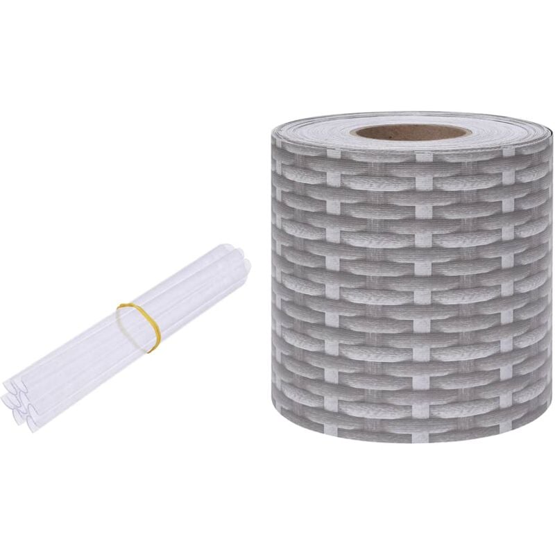 

vidaXL Panel de valla de PVC gris ratán 35x0,19 m - Gris