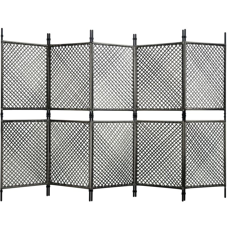 

vidaXL Panel de valla ratán sintético gris antracita 3x2 m - Antracita