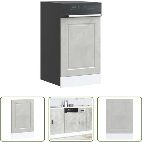 vidaXL Panel frontal -  Panel lavavajillas Porto madera contrachapada gris hormigón
