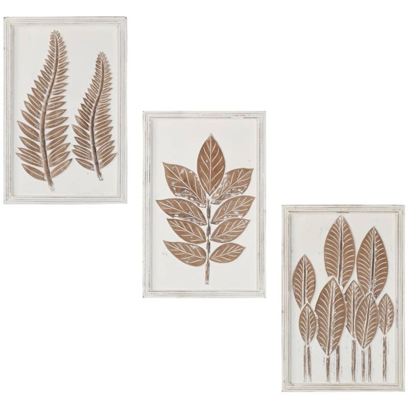 

vidaXL Paneles de pared tallados a mano 3 unidades MDF 40x60x1,5cm - Marrón