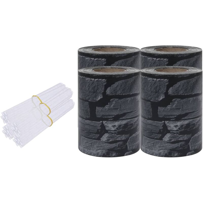 

vidaXL Paneles de privacidad 4 uds PVC gris 35x0,19 m - Gris