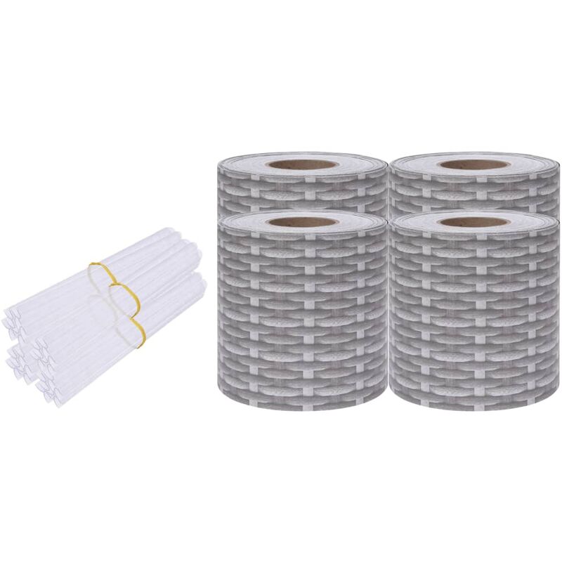 

vidaXL Paneles de privacidad 4 uds PVC gris ratán 35x0,19 m - Gris