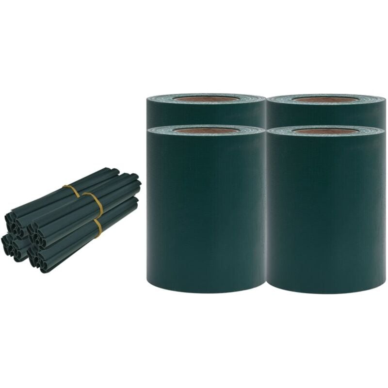 

vidaXL Paneles de privacidad 4 uds PVC verde mate 35x0,19 m - Verde