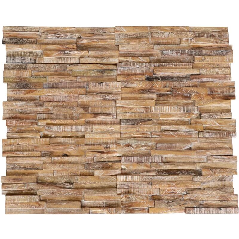 

vidaXL Paneles de revestimiento de pared 3D 10 uds madera teca 1,01 m² - Negro