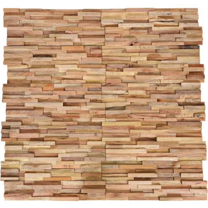 

vidaXL Paneles de revestimiento de pared 3D 10 uds madera teca 1,08 m² - Verde