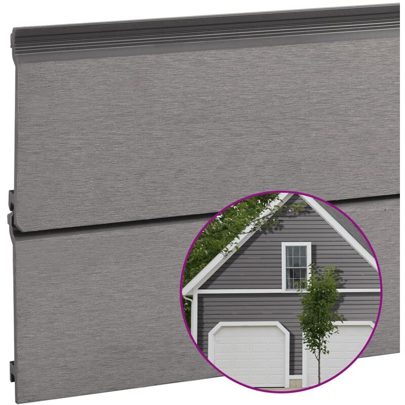 

vidaXL Paneles revestimiento de pared 8 unidades WPC gris 170x15 cm - Gris