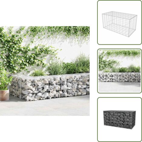 Vidaxl – Panier de gabion acier galvanisé 100x50x50 cm – Barrière décorative et insonorisante – Grande capacité de charge 1400 kg/m³ – Pour murs de soutènement