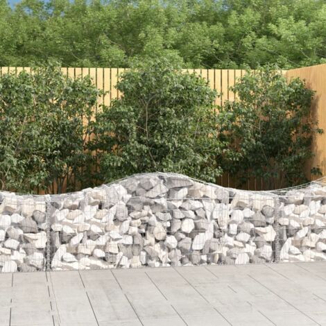 Vidaxl – Panier de gabions arqué 200x50x60/80 cm – Fer galvanisé résistant à la corrosion – Design voûté pour remplissage de pierres