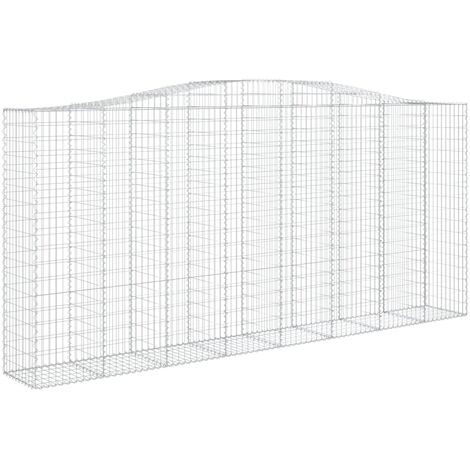 Vidaxl – Panier de gabions arqué 400x50x180/200 cm – Fer galvanisé résistant à la corrosion – Diamètre fil 3,5 mm – Mur de soutènement décoratif