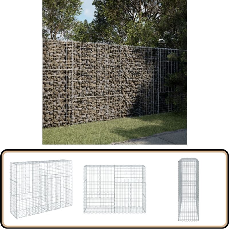 Vidaxl - Panier gabion avec couvercle 200x50x150 cm fer galvanisé