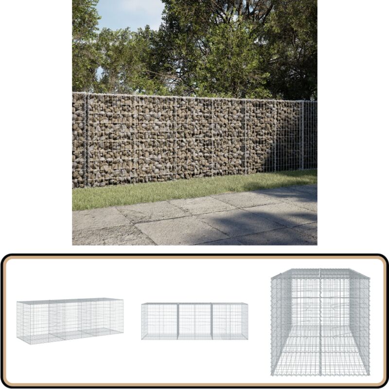 Panier gabion avec couvercle 300x100x100 cm fer galvanisé - Vidaxl